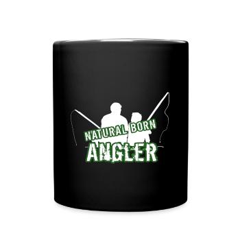 Vater Sohn Junge Angeln Angler - Tasse einfarbig - Schwarz - Vorne