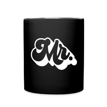 Mr. Matching Couple Engagement Wedding Honeymoon - Full Colour Mug - black - Front
