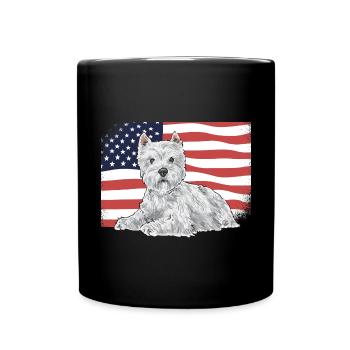 West Highland White Terrier Westie - Mug uni - noir - Devant