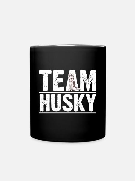 Hund Husky - Tasse einfarbig - Schwarz