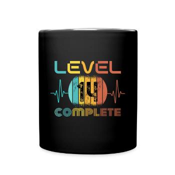 14 Jahre - 14. Geburtstag Level 14 Complete Design - Tasse einfarbig - Schwarz - Vorne