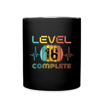 16 Jahre - 16. Geburtstag Level 16 Complete Design - Tasse einfarbig - Schwarz - Vorne