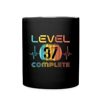 37 years - 37th birthday Level 37 Complete Design - Full Colour Mug - black - Front