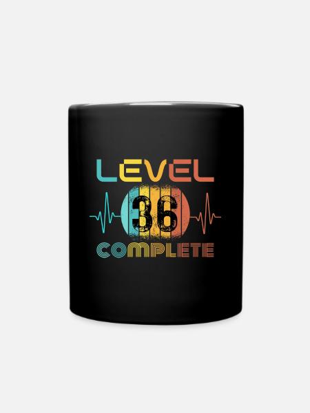 36 years - 36th birthday Level 36 Complete Design - Full Colour Mug - black