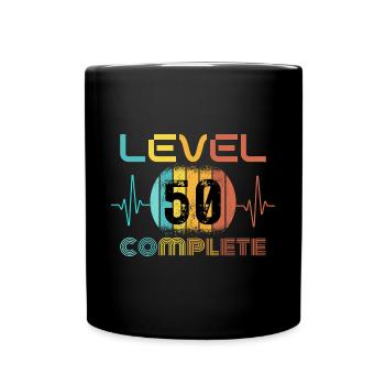 50 Years - 50th Birthday Level 50 Complete Design - Full Colour Mug - black - Front