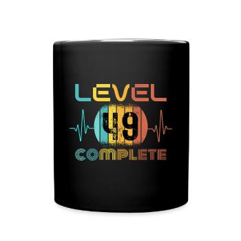 49 Jahre - 49. Geburtstag Level 49 Complete Design - Tasse einfarbig - Schwarz - Vorne
