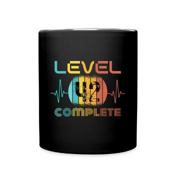 42 years - 42nd birthday Level 42 Complete Design - Full Colour Mug - black - Front