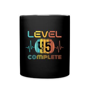 45 years - 45th birthday Level 45 Complete Design - Full Colour Mug - black - Front