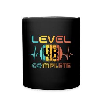 46 Jahre - 46. Geburtstag Level 46 Complete Design - Tasse einfarbig - Schwarz - Vorne