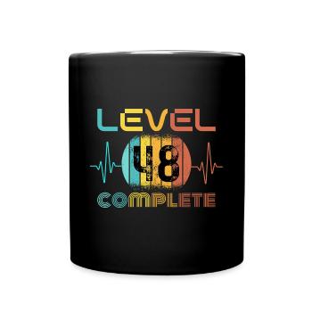 48 Jahre - 48. Geburtstag Level 48 Complete Design - Tasse einfarbig - Schwarz - Vorne