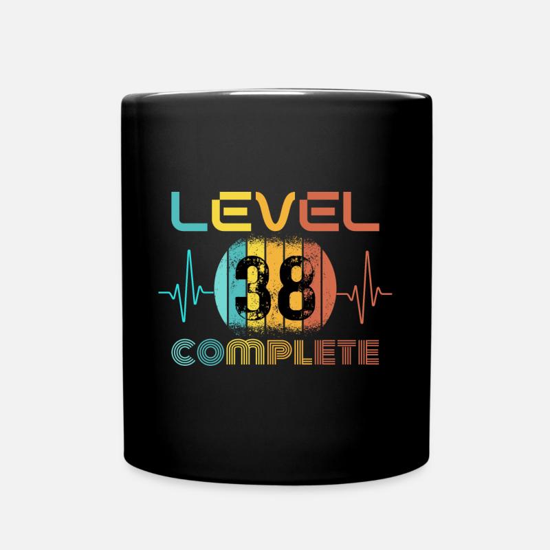 38 Jahre - 38. Geburtstag Level 38 Complete Design - Tasse einfarbig - Schwarz