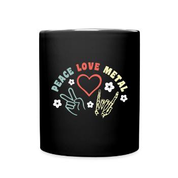 Peace Love Metal - Heavy Metal Musique - Mug uni - noir - Devant