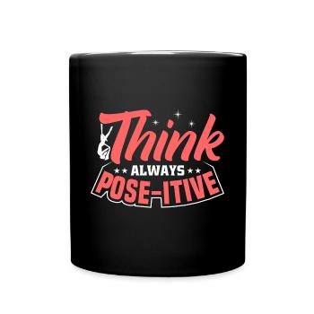 Aerial Silk / Aerial Yoga / Aerial Acrobatics Designs - Full Colour Mug - black - Front