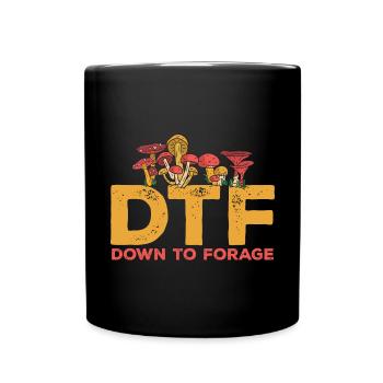 Mushroom picking Mushroom picking Mushrooms Foraging - Full Colour Mug - black - Front