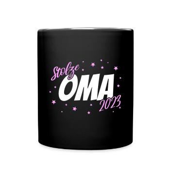Stolze Oma 2023 Mädchen - Tasse einfarbig - Schwarz - Vorne