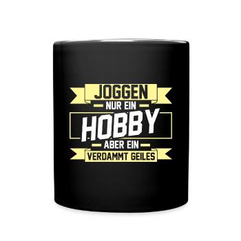 Läufer Joggen Laufen - Tasse einfarbig - Schwarz - Vorne