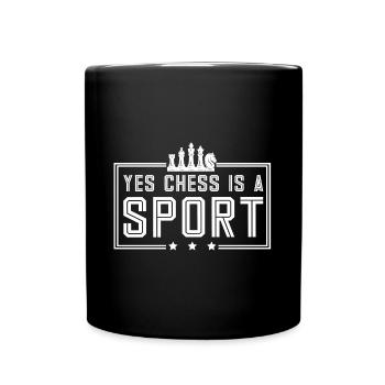 Lusitger Schachspieler Spruch I Schach - Tasse einfarbig - Schwarz - Vorne
