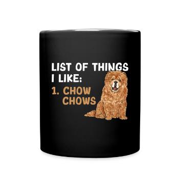Chow Chow Hund - Tasse einfarbig - Schwarz - Vorne