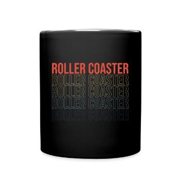 Theme Park Retro Amusement Park Vintage Roller Coa - Full Colour Mug - black - Front