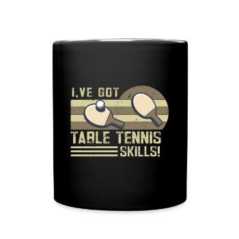 Lustiger Tischtennis Spruch Tischtennis - Tasse einfarbig - Schwarz - Vorne