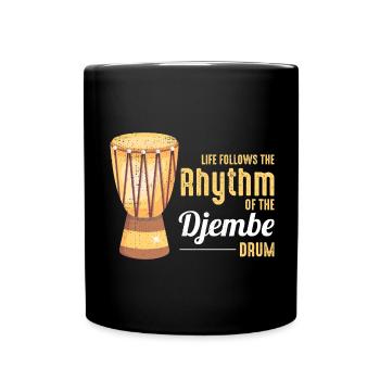 Djembe Player Drummer Music Drum Musician - Full Colour Mug - black - Front