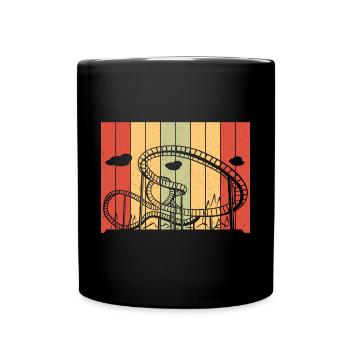 Roller Coaster Retro Amusement Park Vintage Theme - Full Colour Mug - black - Front