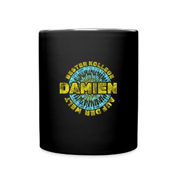 Geschenkidee Geschenk Vorname Damien - Tasse einfarbig - Schwarz - Vorne