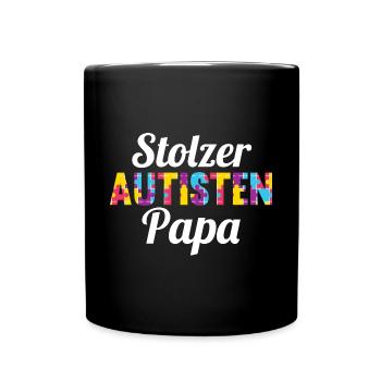 Vater Papa Autismus Autist Autisten - Tasse einfarbig - Schwarz - Vorne