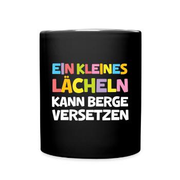 Erzieherin Spruch Kleines Lächeln Kita Abschied - Tasse einfarbig - Schwarz - Vorne