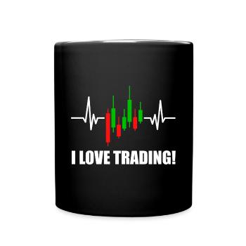 I Love Trading Heartbeat Chart for Day Trader - Tasse einfarbig - Schwarz - Vorne