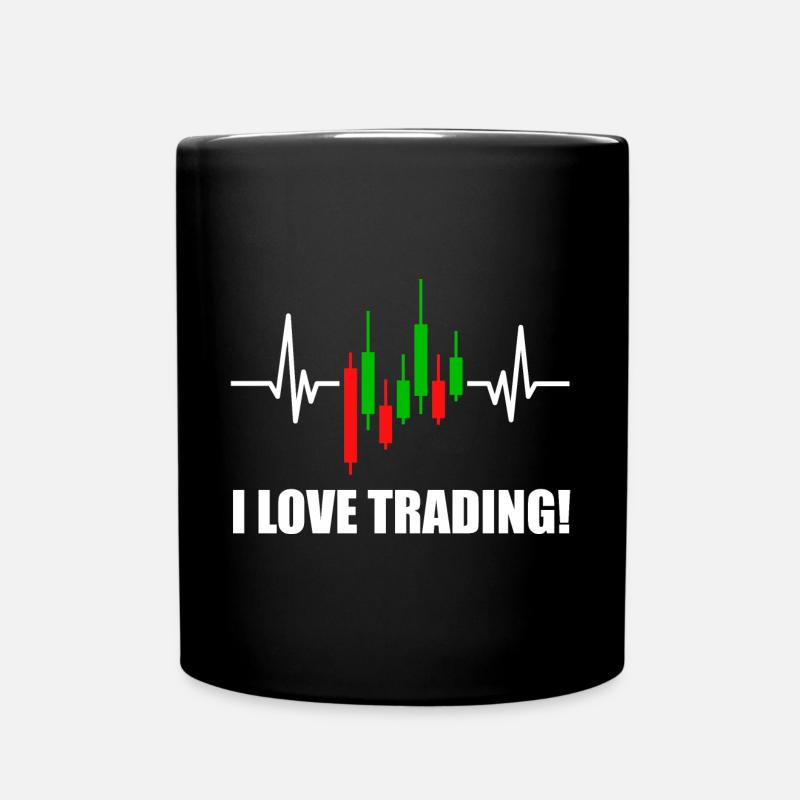 I Love Trading Heartbeat Chart for Day Trader - Tasse einfarbig - Schwarz