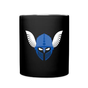Germanic helmet with feathers design, Germania Magna - Full Colour Mug - black - Front
