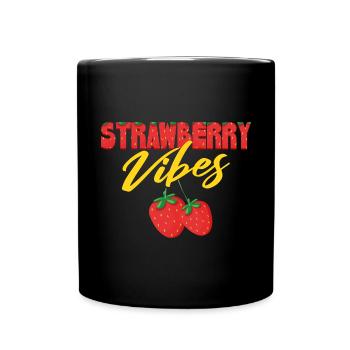 Vibrations de fraise - Mug uni - noir - Devant