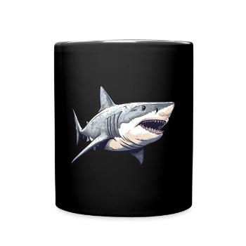 Great white shark vintage - Full Colour Mug - black - Front