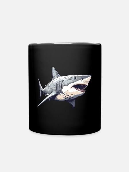 Great white shark vintage - Full Colour Mug - black