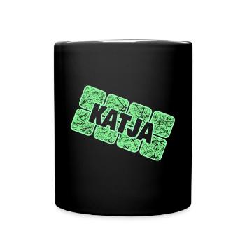 Vorname Katja - Tasse einfarbig - Schwarz - Vorne