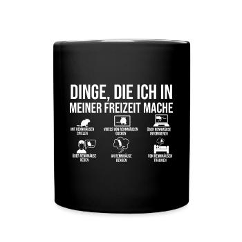 Maus Mäuse Rennmaus - Tasse einfarbig - Schwarz - Vorne