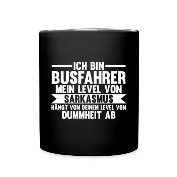 Bus Busfahrer - Tasse einfarbig - Schwarz - Vorne