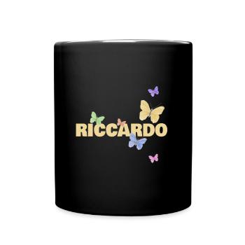 Prénom pour Riccardo Boy’s name Butterflies - Mug uni - noir - Devant