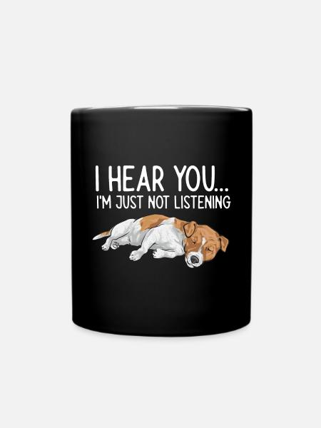 Jack Russell Terrier - Ensfarvet krus - sort
