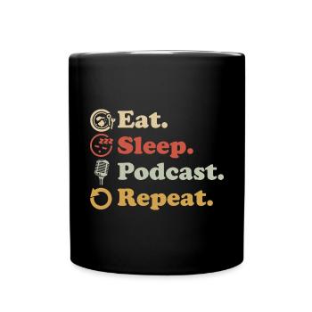 Podcaster Podcast - Full Colour Mug - black - Front