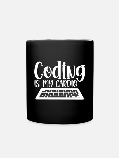 Coding Is My Cardio 4 - Tasse einfarbig - Schwarz