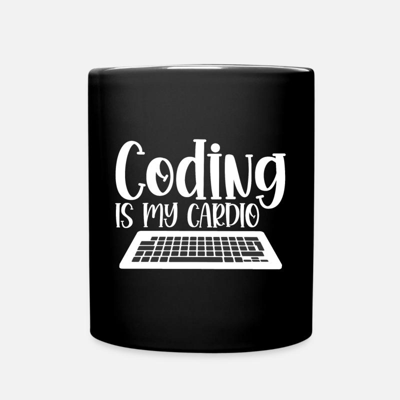 Coding Is My Cardio 4 - Tasse einfarbig - Schwarz