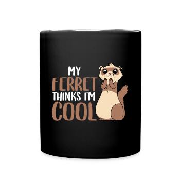 Mignonne belette drôle mon furet pense que je suis cool - Mug uni - noir - Devant