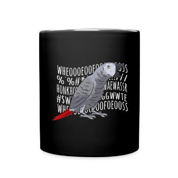 Graupapagei African Grey Parrot Papagei - Full Colour Mug - black - Front