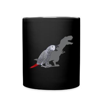 Graupapagei African Grey Parrot Papagei - Tasse einfarbig - Schwarz - Vorne