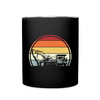 Excavator construction site - Full Colour Mug - black - Front