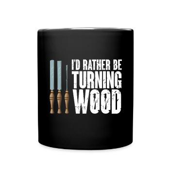 Woodturning Woodturning Wood Lathe Lathe - Full Colour Mug - black - Front