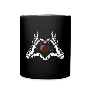 Coffee Love - Creepy Cafe Heart - Tasse einfarbig - Schwarz - Vorne