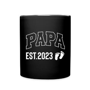Promoted to Papa 2023 funny Father Sayings Papa - Full Colour Mug - black - Front